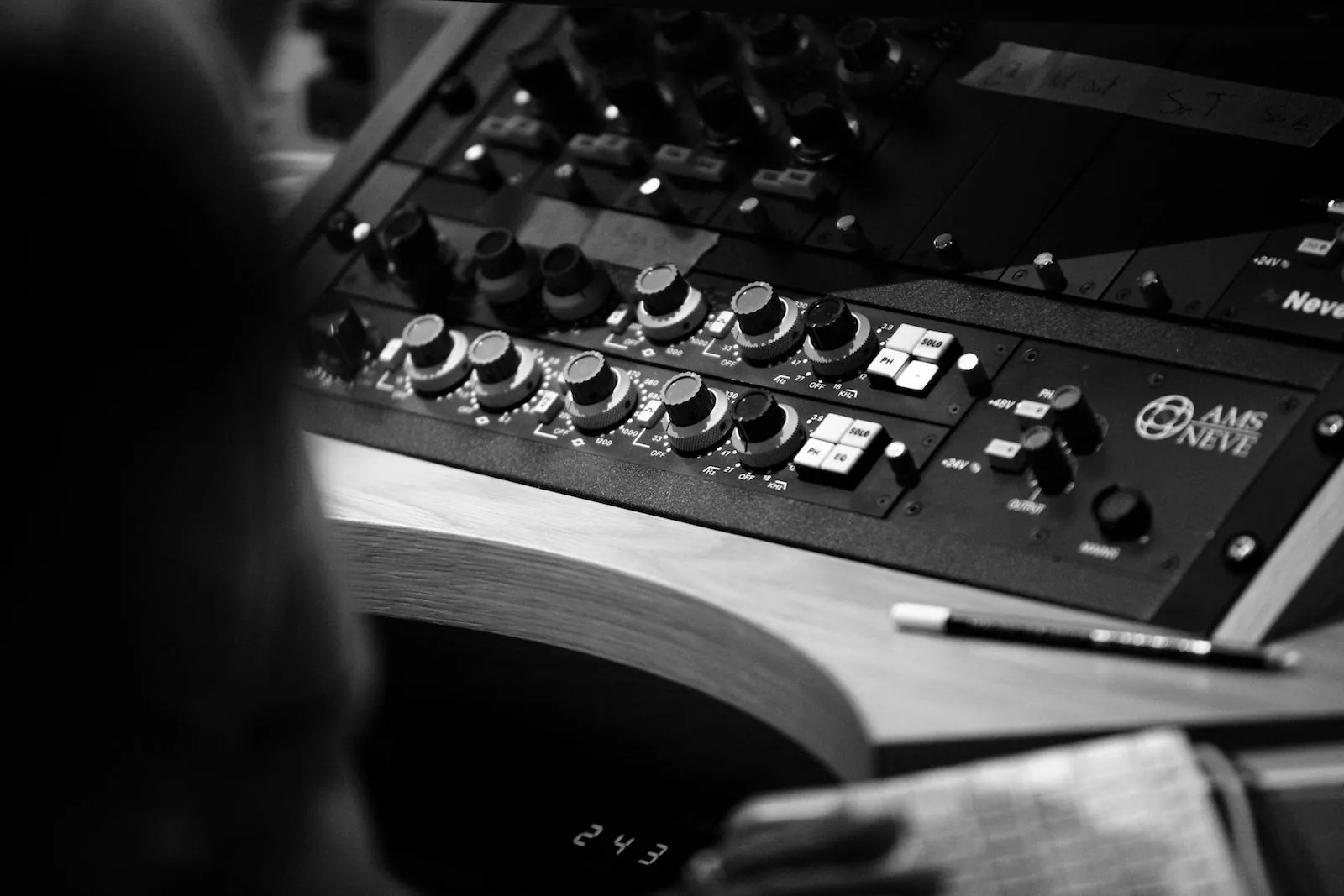 AMS Neve preamp modules in the A Sharp racks, in black and white